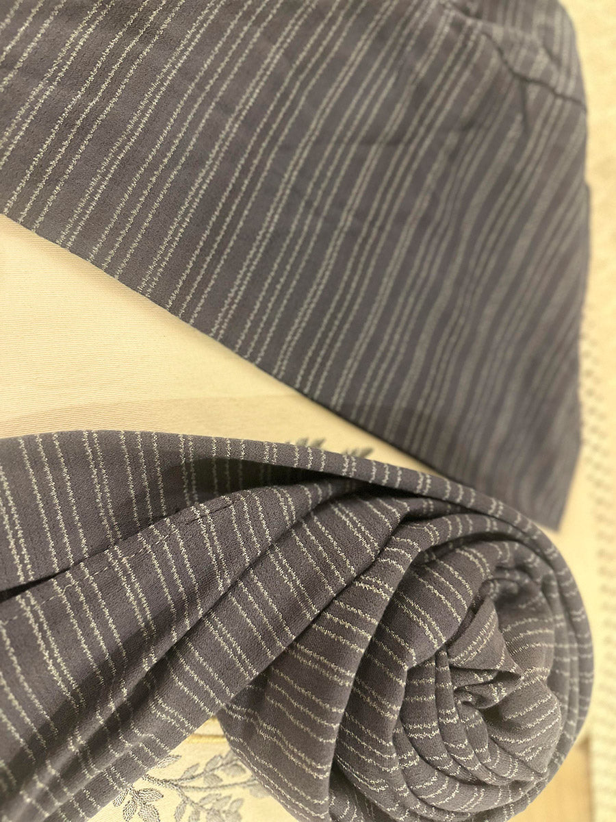 Kuwaiti scarf with bandana (grey with stripes)