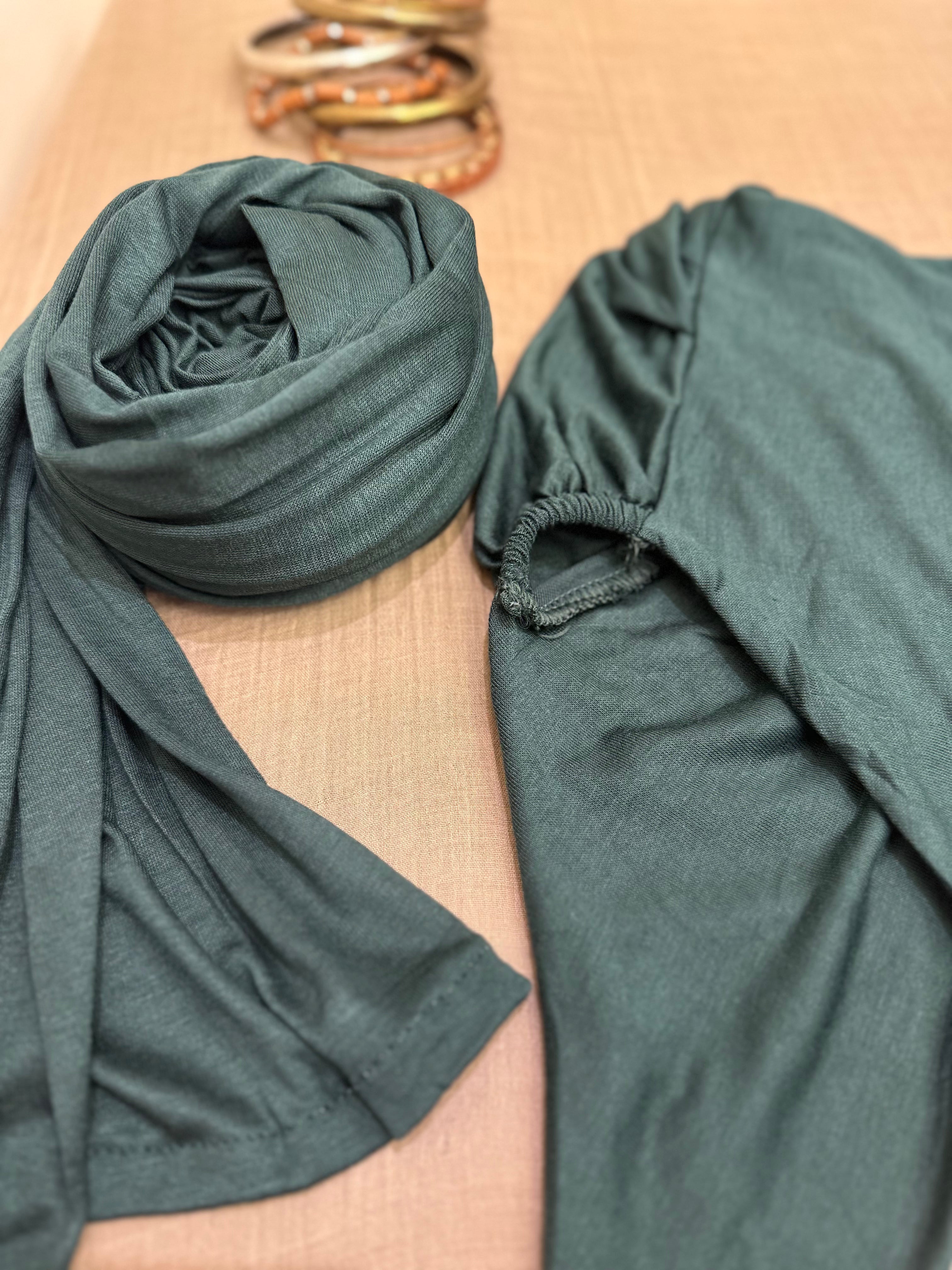 Gel scarf with bandana (dark green)