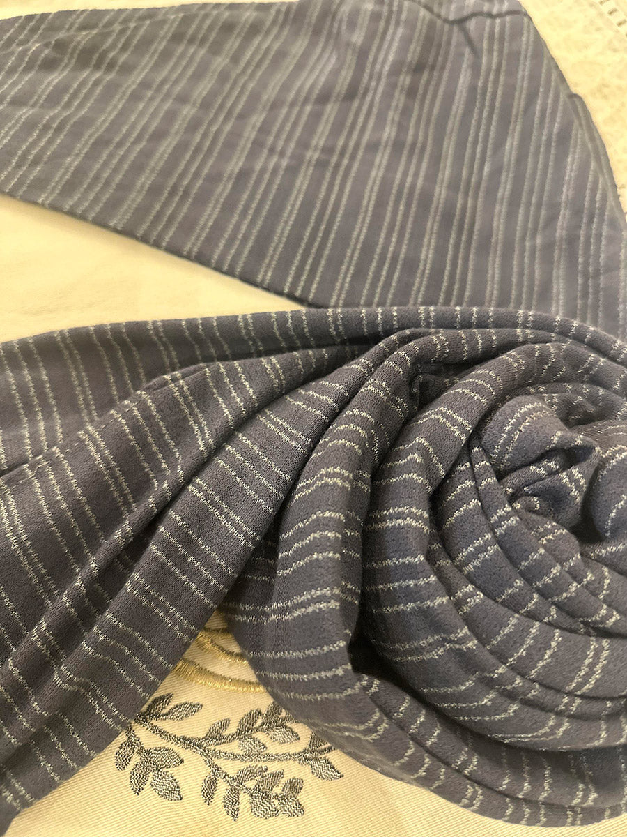 Kuwaiti scarf with bandana (grey with stripes)