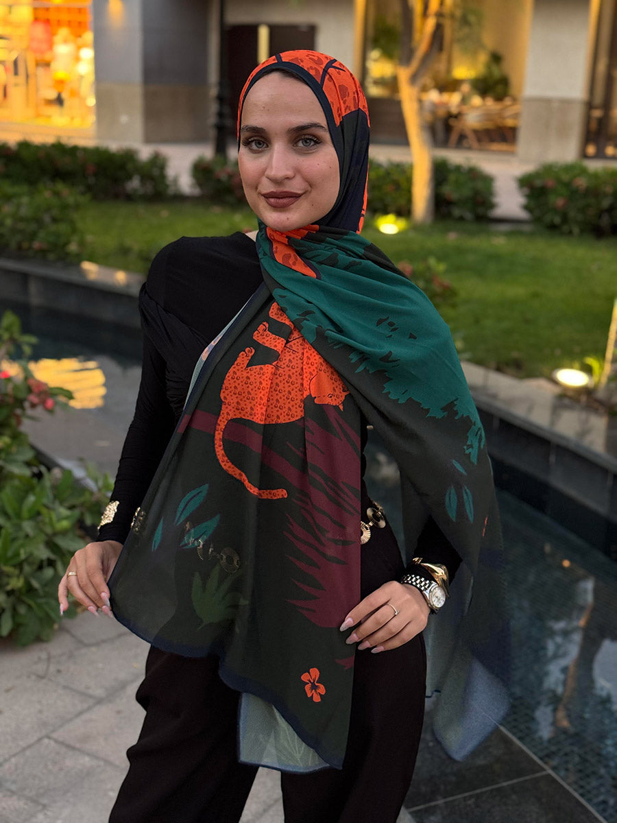 Soft Chiffon Predator Paradise Scarf
