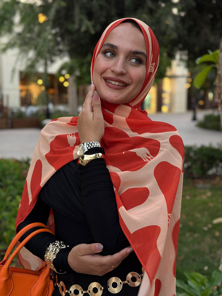 Soft Chiffon Giraffe Grace scarf