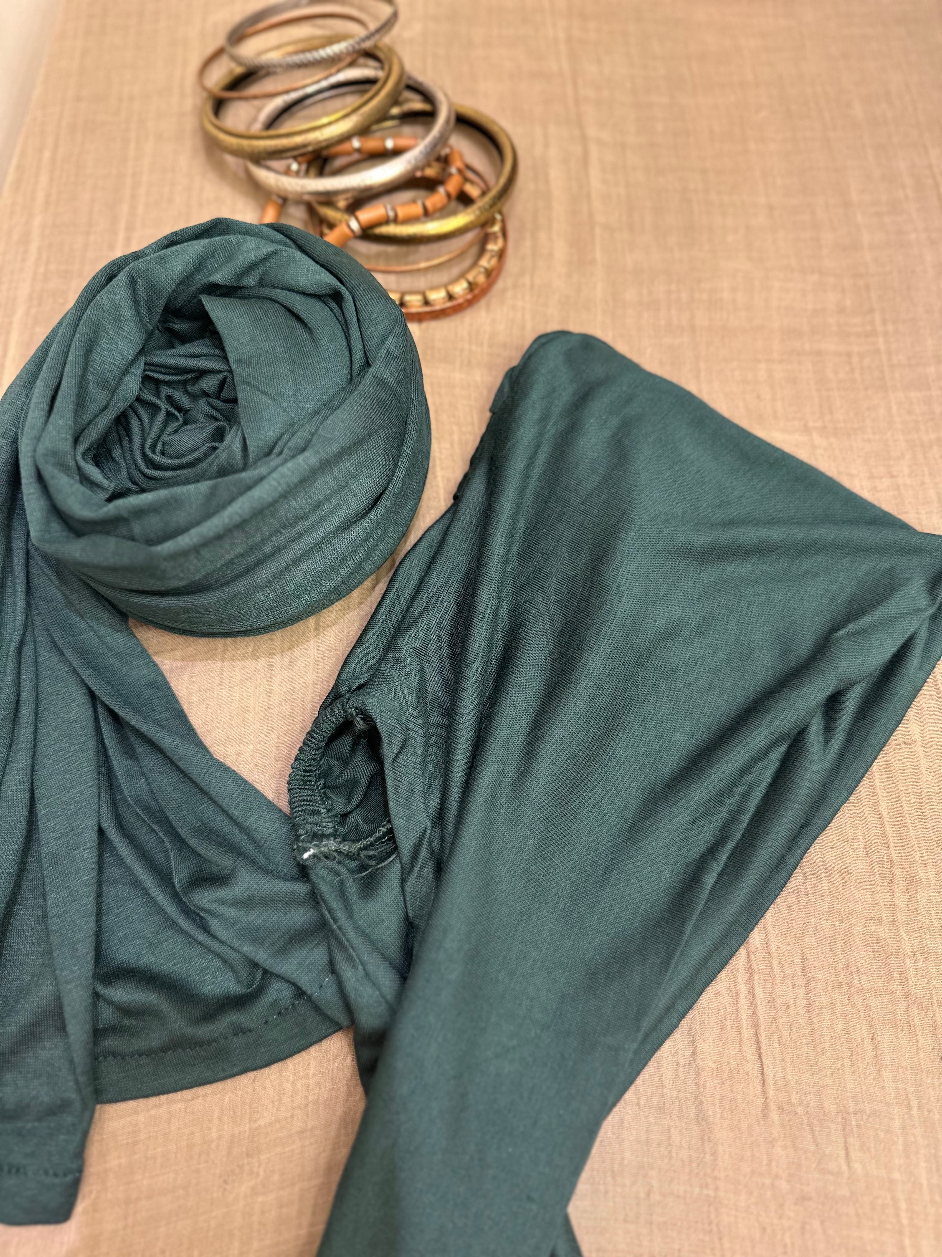 Gel scarf with bandana (dark green)