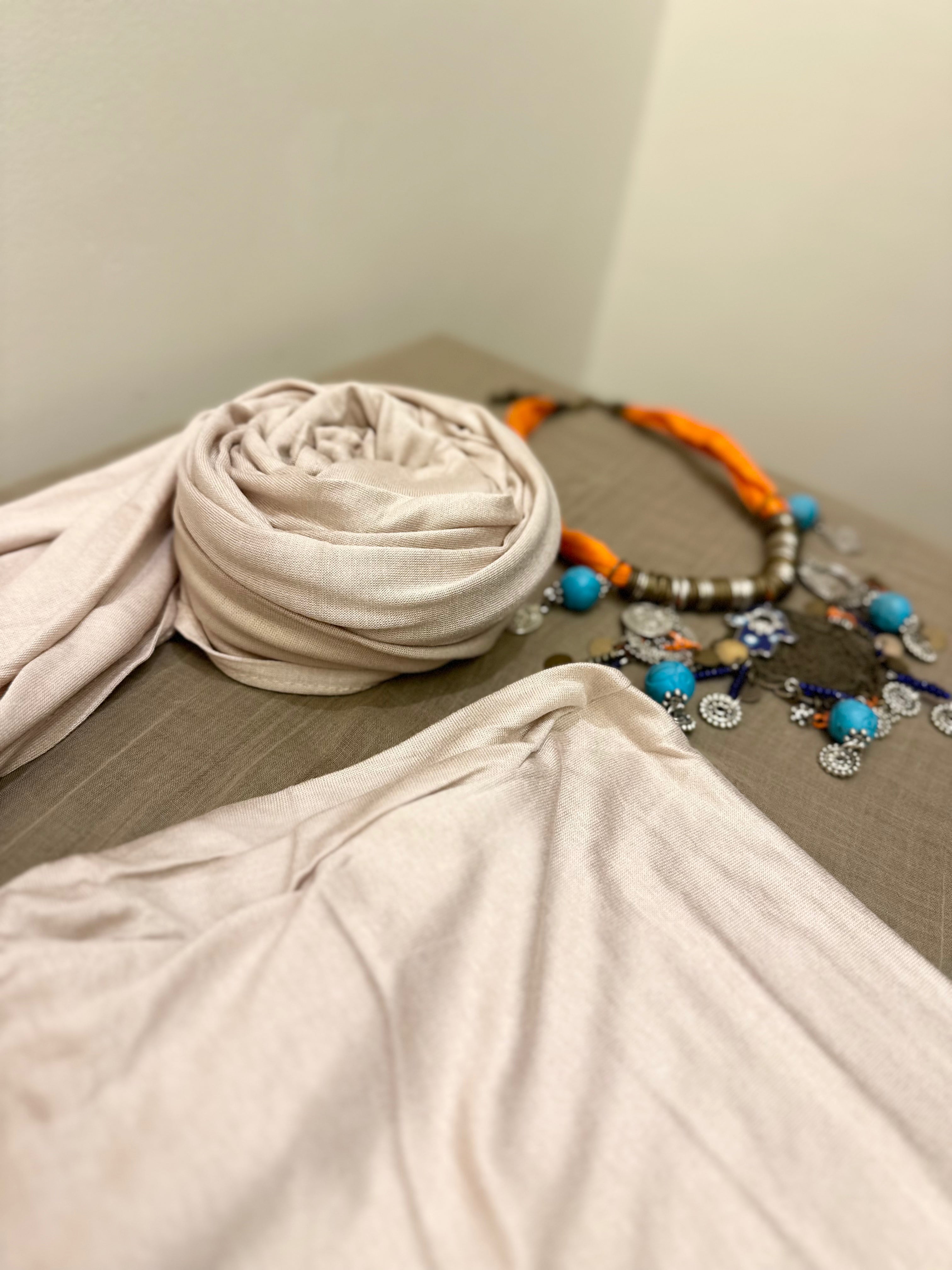 Gel scarf with bandana (beige)