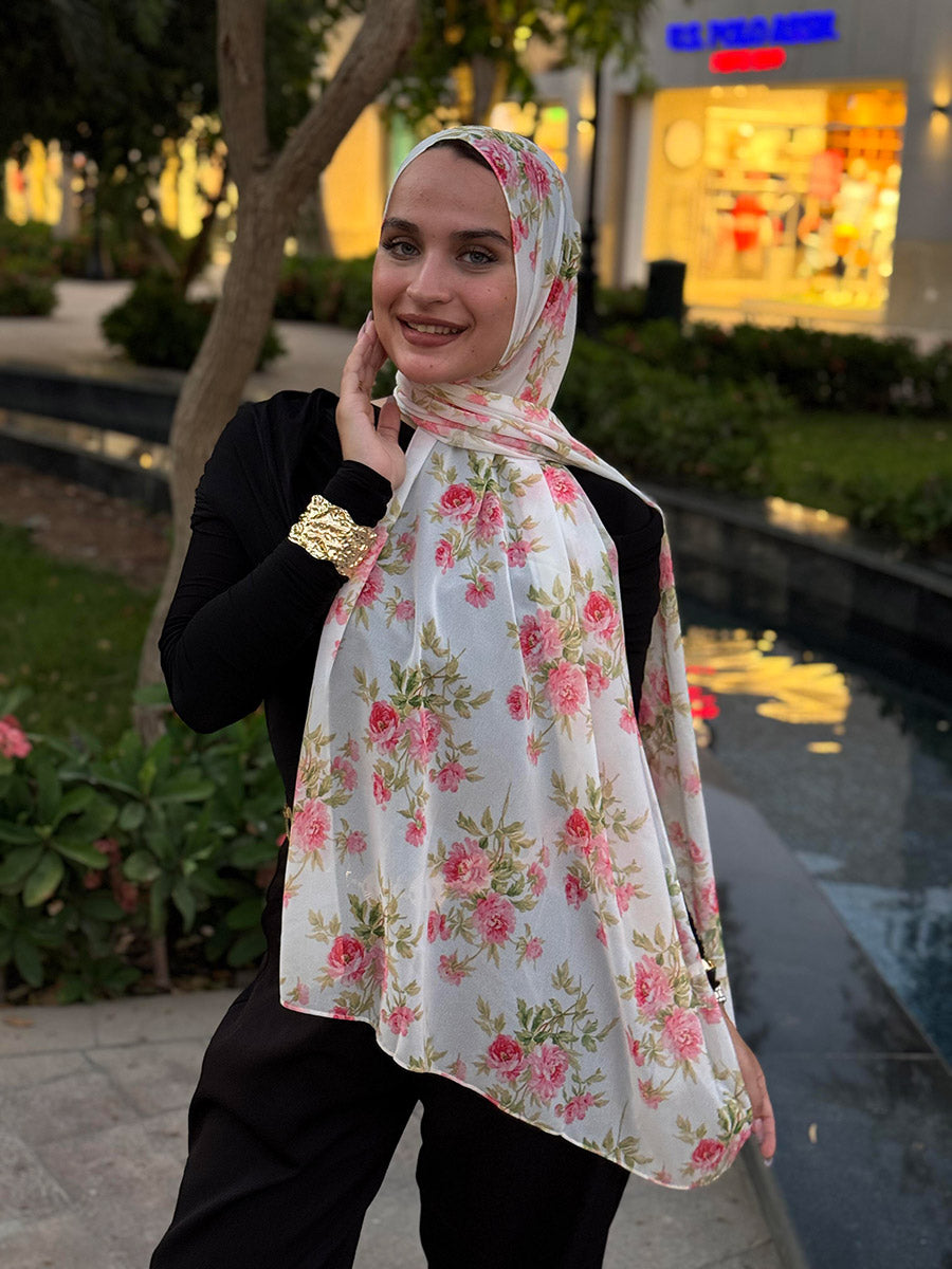 Soft Chiffon Rosy breeze scarf