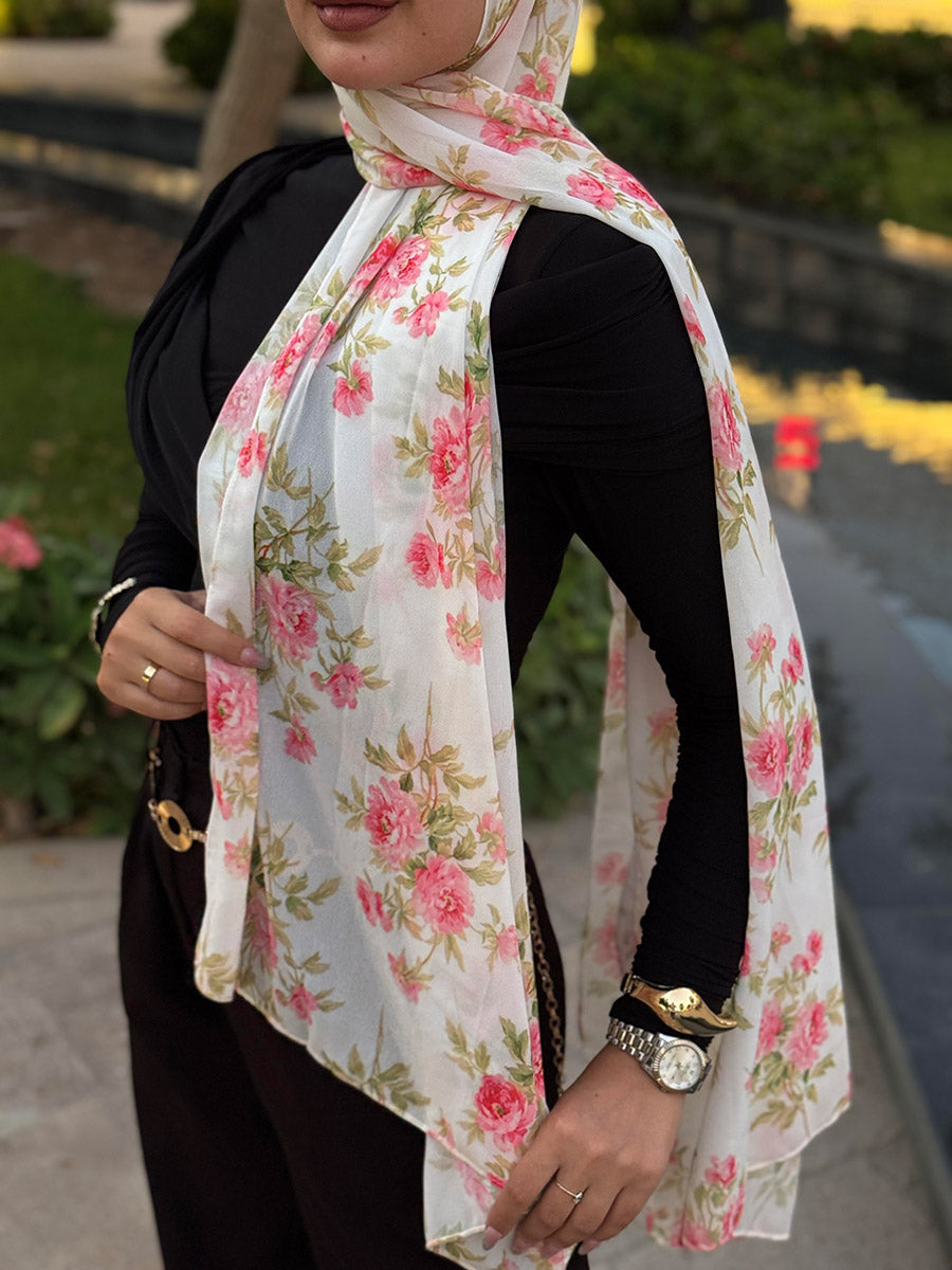 Soft Chiffon Rosy breeze scarf