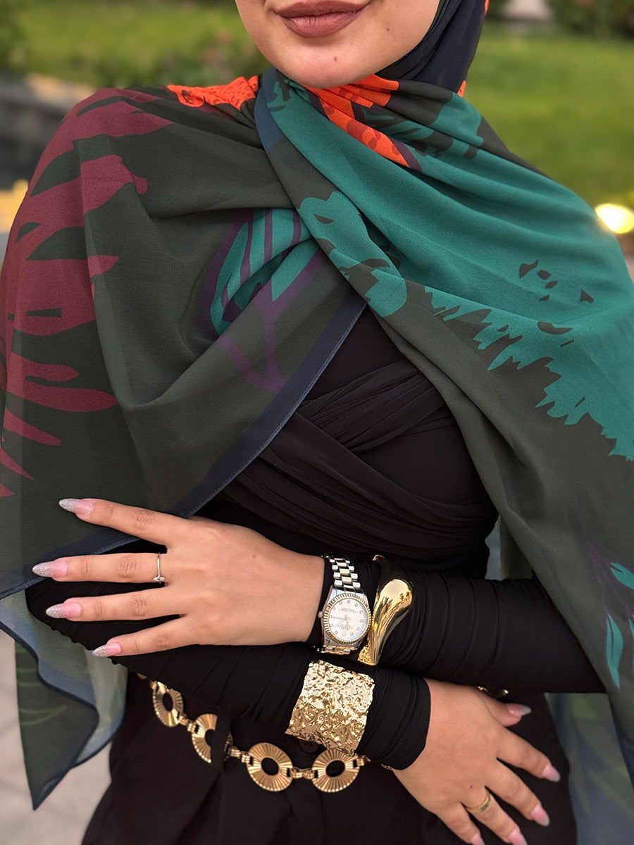 Soft Chiffon Predator Paradise Scarf