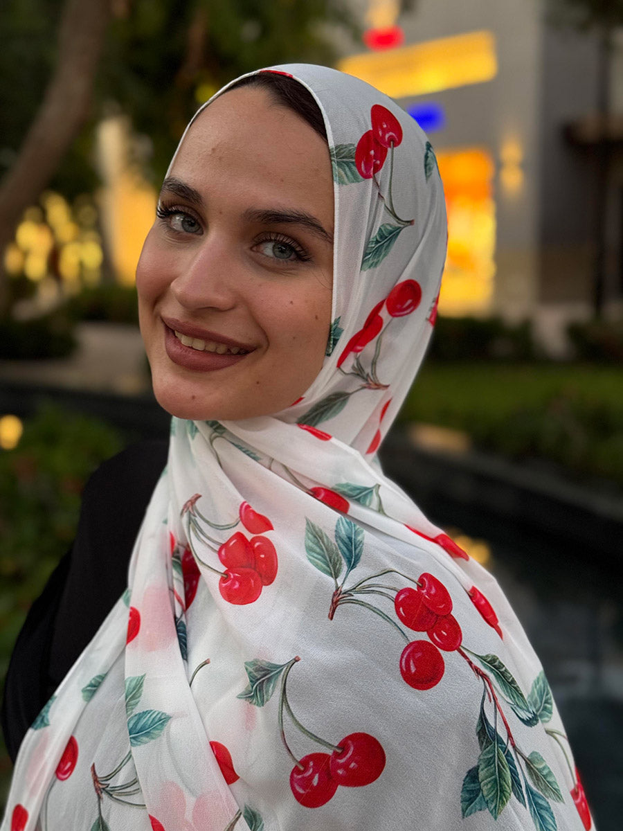 Soft Chiffon Cherry Sprinkle scarf