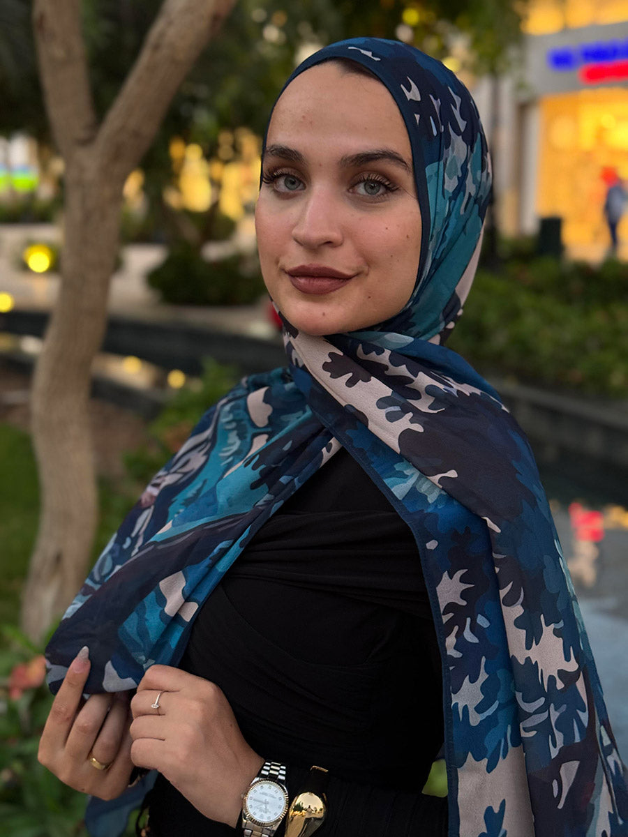 Soft Chiffon Ocean haze scarf