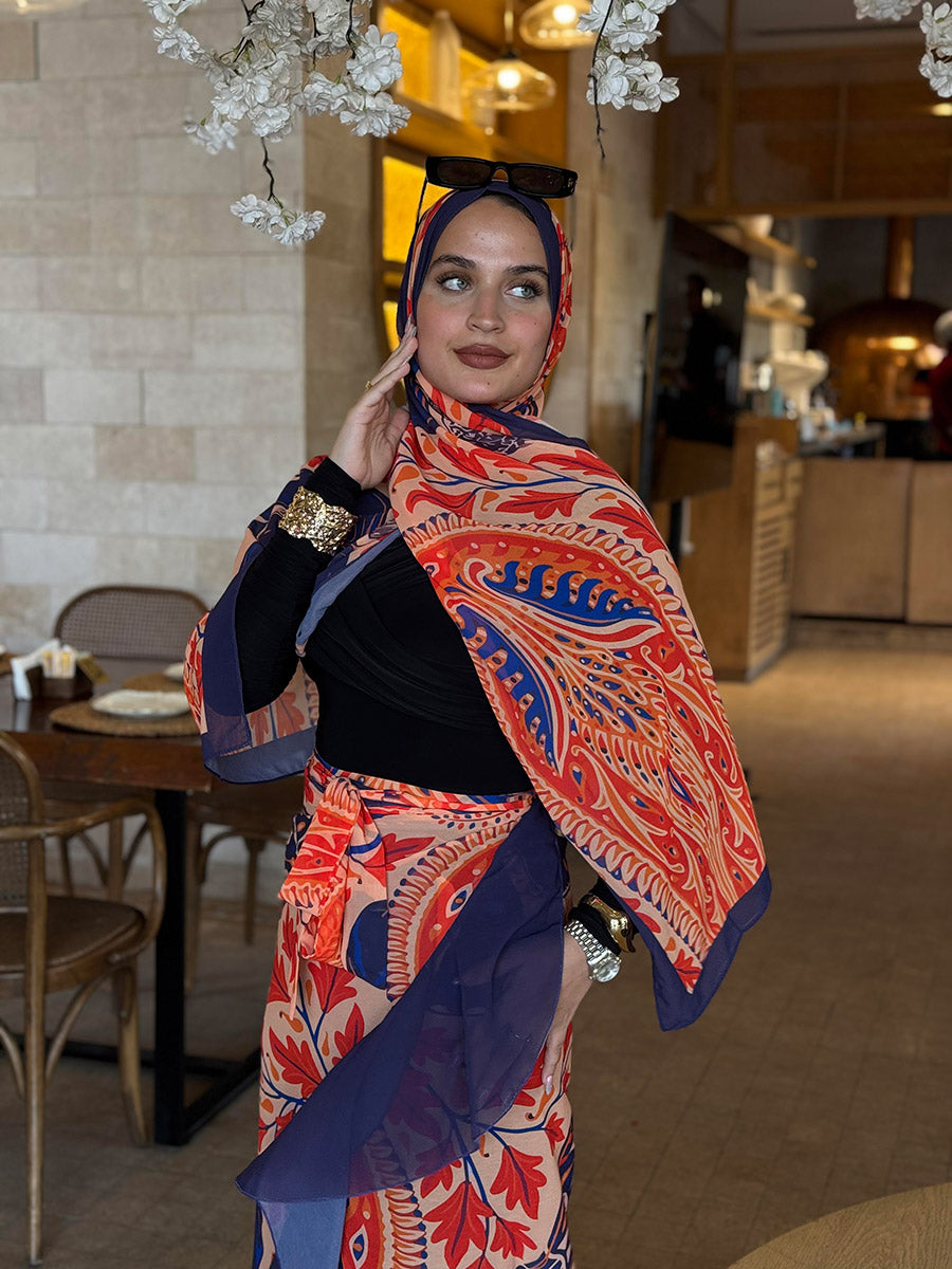 Chiffon Majesty set  (cover up and scarf)