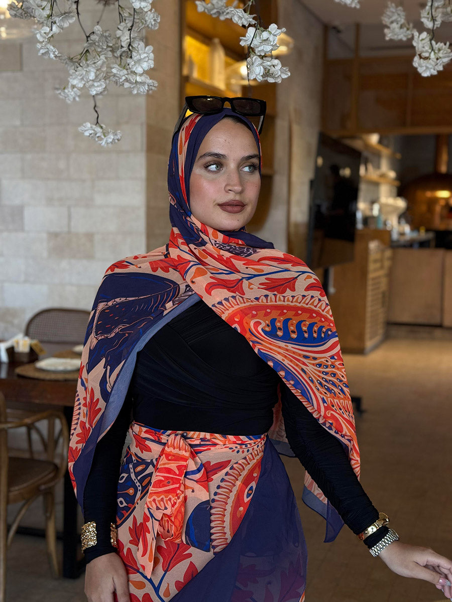 Chiffon Majesty set  (cover up and scarf)