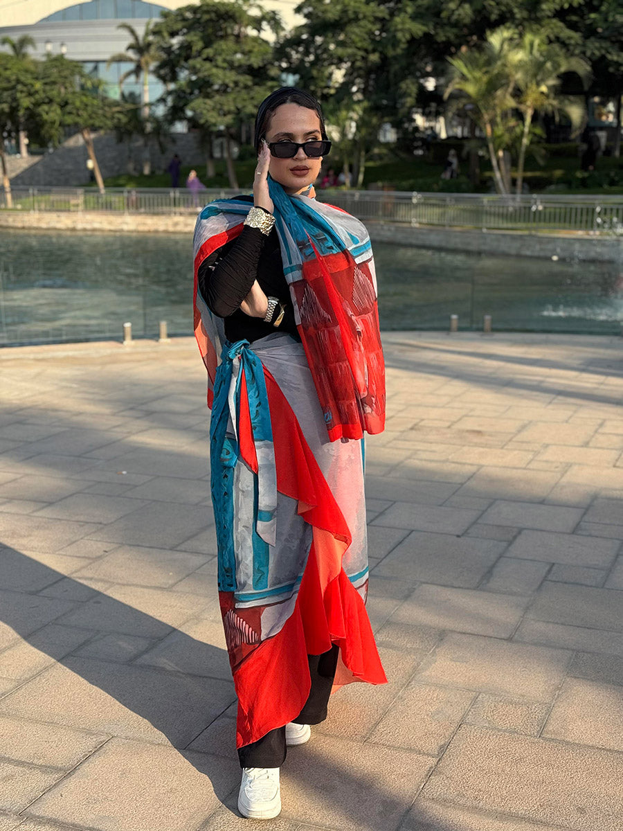 Chiffon Royalty set  (cover up and scarf)